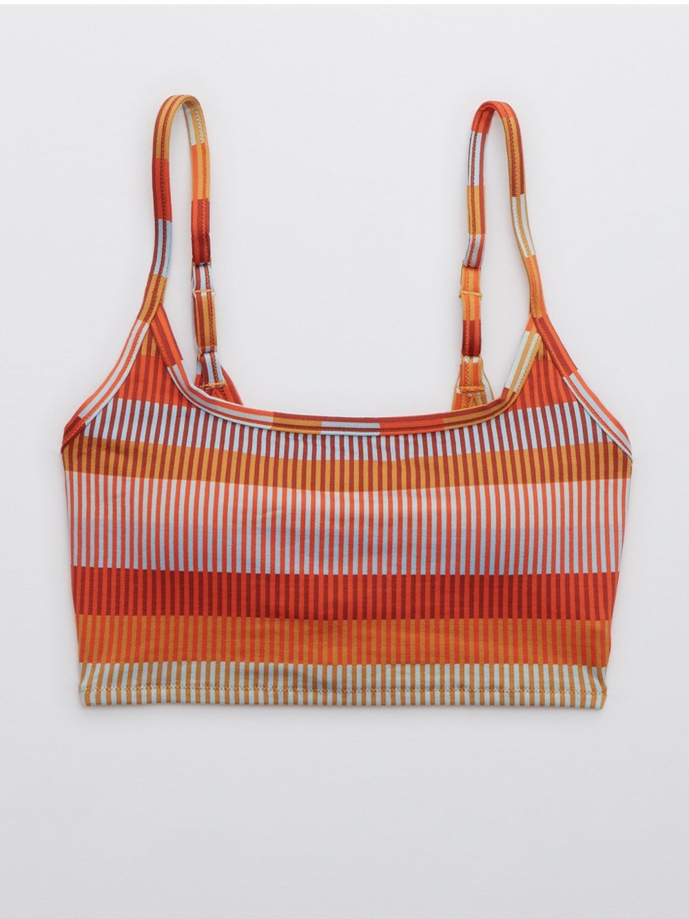 Aerie Jacquard Striped Longline Scoop Bikini Top Size Medium - Striped‎ - Picture 2 of 15